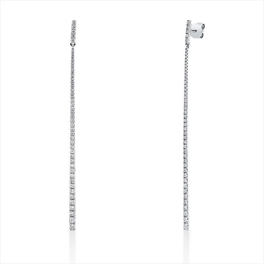 Ohrschmuck 18 kt WG, 94 Brill. 0,95 ct, TW-si