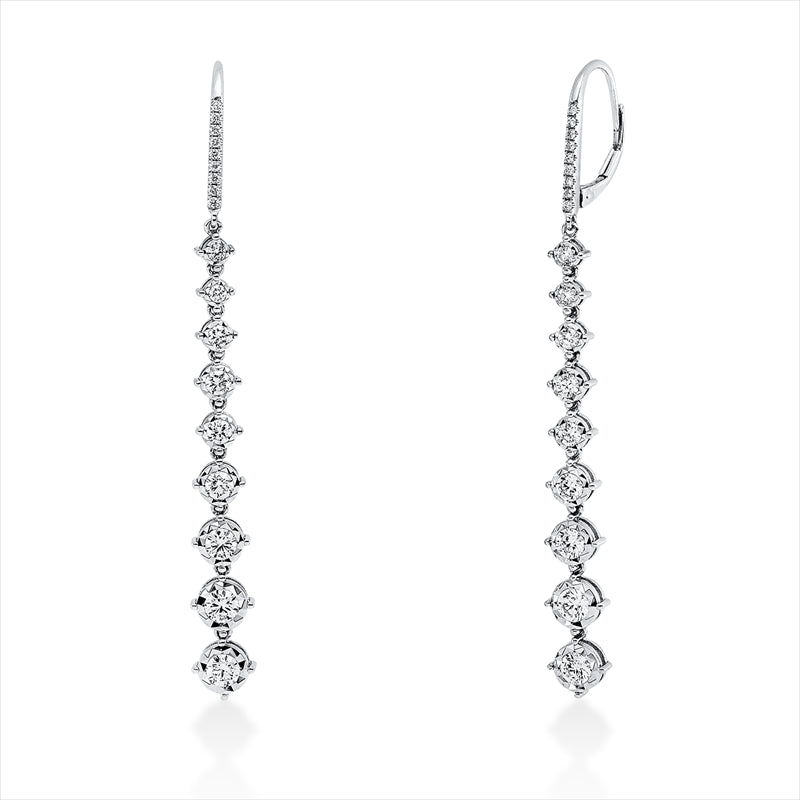 Ohrschmuck 18 kt WG, 36 Brill. 1,41 ct, TW-si