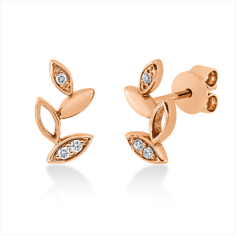 Ohrstecker 18 kt RG, 6 Brill. 0,05 ct, TW-vsi/si