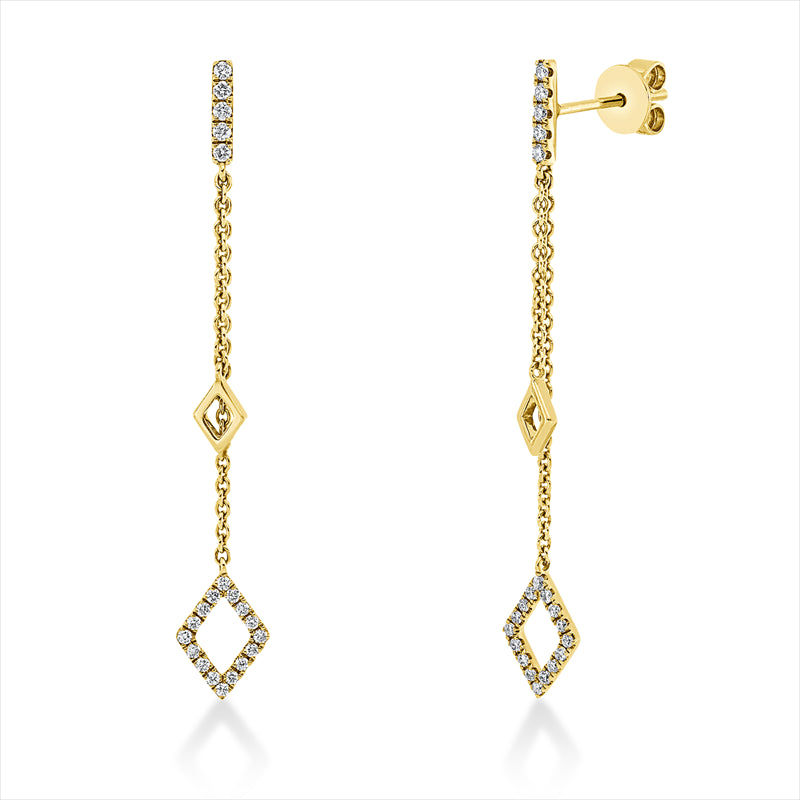 Ohrschmuck 18 kt GG, 42 Brill. 0,21 ct, TW-vsi/si