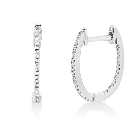 Creolen 18 kt WG, 62 Brill. 0,09 ct, TW-si