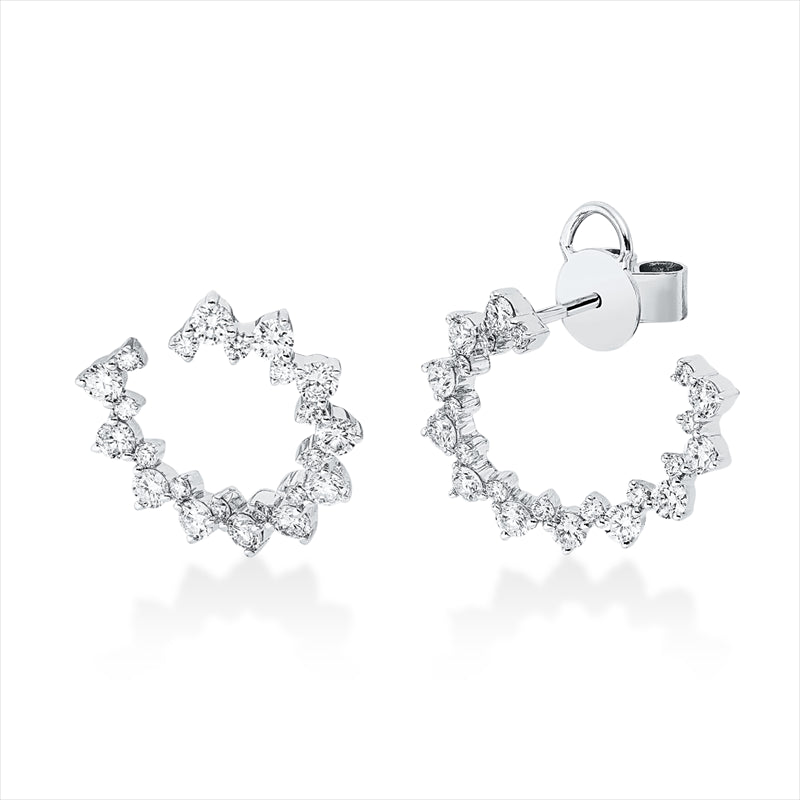 Ohrstecker 18 kt WG, 46 Brill. 0,91 ct, TW-si