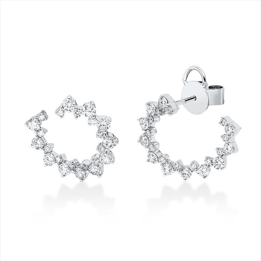 Ohrstecker 18 kt WG, 46 Brill. 0,91 ct, TW-si