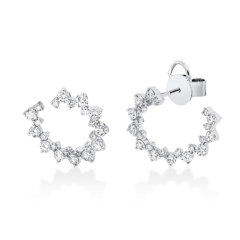 Ohrstecker 18 kt WG, 46 Brill. 0,91 ct, TW-si