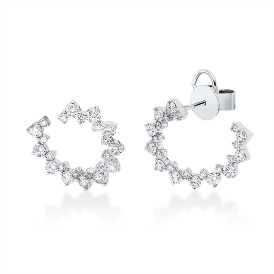 Ohrstecker 18 kt WG, 46 Brill. 0,91 ct, TW-si