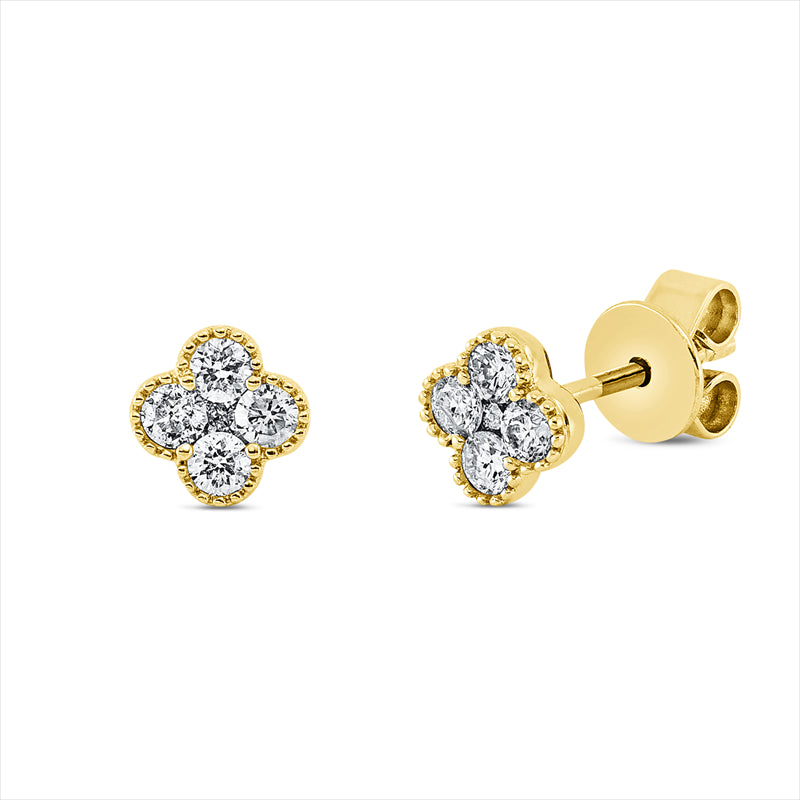 Ohrstecker 18 kt GG, 10 Brill. 0,26 ct, TW-pi