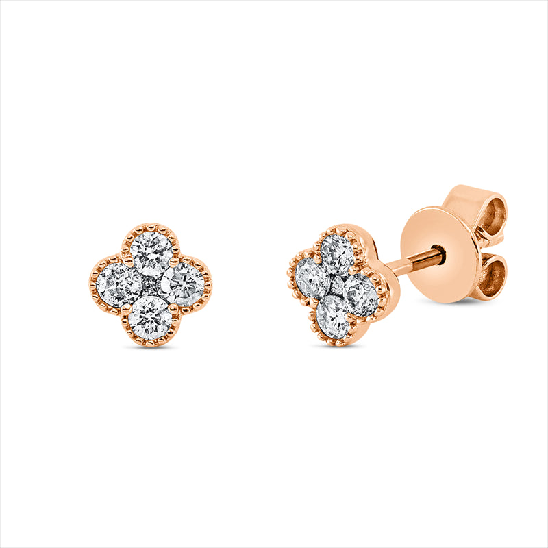 Ohrstecker 18 kt RG, 10 Brill. 0,27 ct, TW-pi
