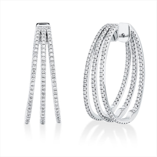 Creolen 18 kt WG, 330 Brill. 1,94 ct, TW-pi