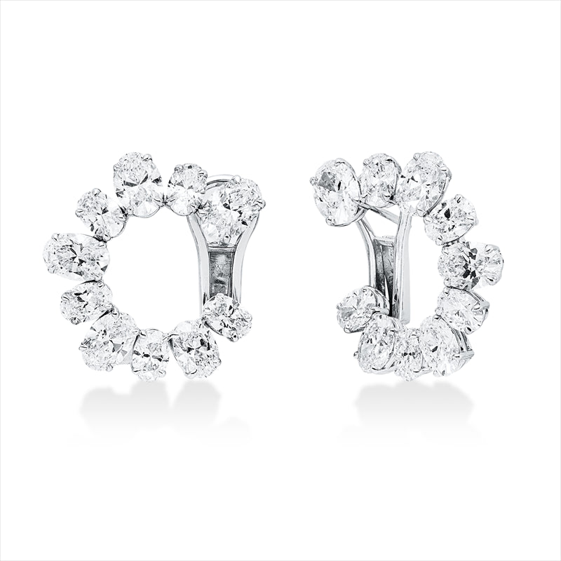 Creolen 18 kt WG, 10 Oval 5,36 ct, 10 Oval 2,75 ct, D-F-vvs