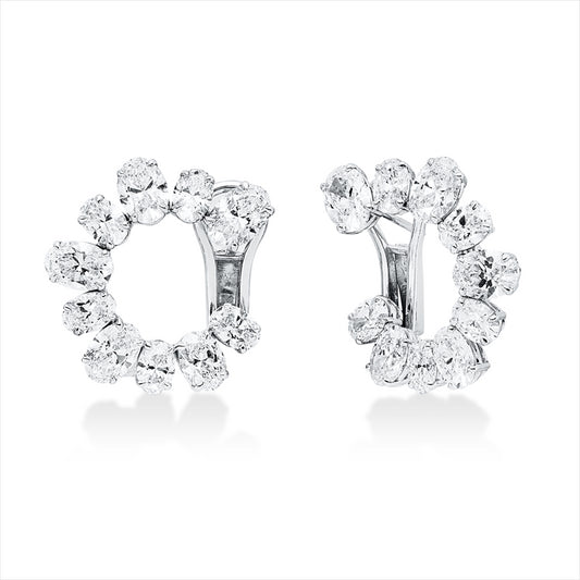 Creolen 18 kt WG, 10 Oval 5,36 ct, 10 Oval 2,75 ct, D-F-vvs