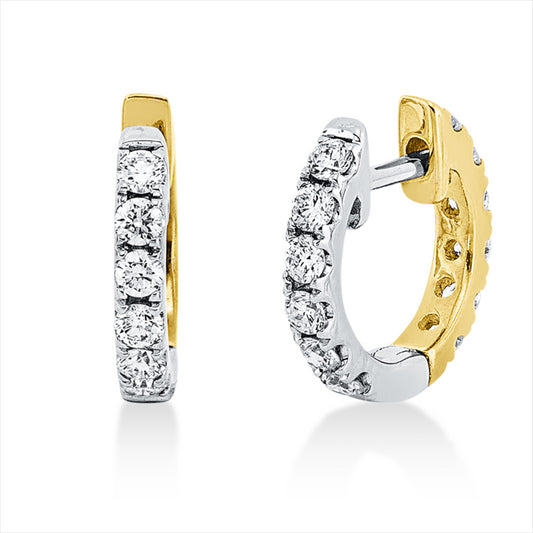 Creolen 18 kt WG+GG, 24 Brill. 0,40 ct, TW-si