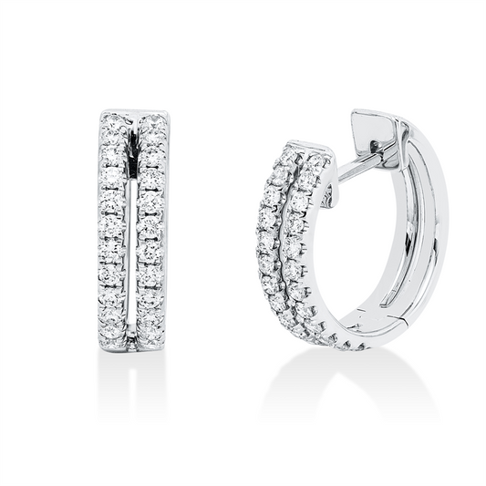 Creolen 18 kt WG, 48 Brill. 0,53 ct, TW-si