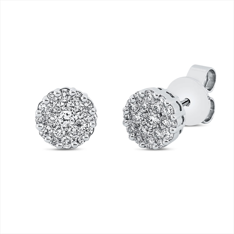 Ohrstecker 18 kt WG, 38 Brill. 0,45 ct, TW-si