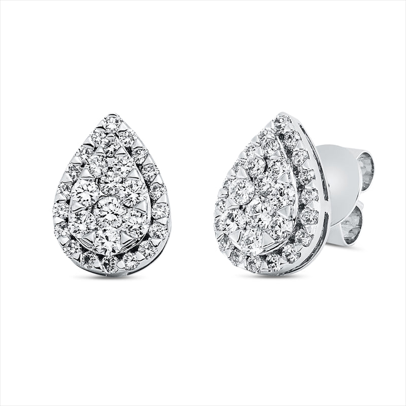 Ohrstecker 18 kt WG, 56 Brill. 0,93 ct, TW-si