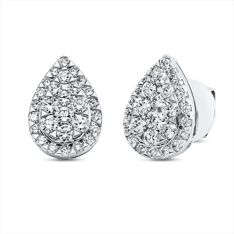 Ohrstecker 18 kt WG, 56 Brill. 1,18 ct, TW-si