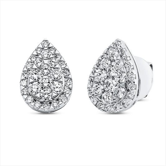 Ohrstecker 18 kt WG, 56 Brill. 1,18 ct, TW-si