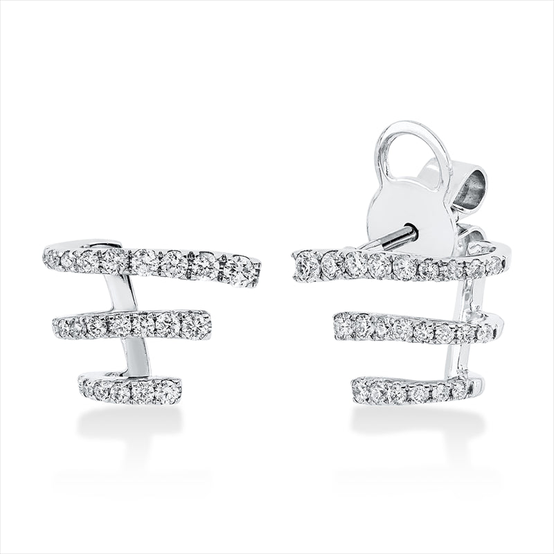 Ohrstecker 18 kt WG, 46 Brill. 0,44 ct, TW-si