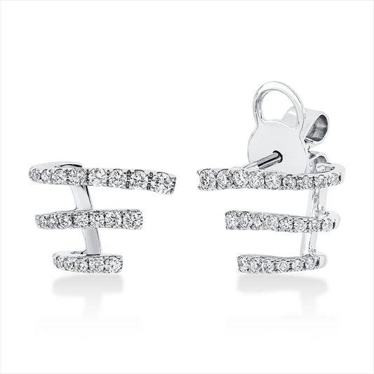 Ohrstecker 18 kt WG, 46 Brill. 0,44 ct, TW-si