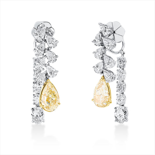 Ohrstecker 18 kt, 4 GIA's,2 Trop 4,01 ct,gelb-vs2,14 Trop 2,15 ct,TW-vsi,2 Ov 1,00 ct,D-vs2,8 Ov 1,23 ct, TW-vsi