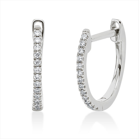 Creolen 18 kt WG, 26 Brill. 0,07 ct, TW-si