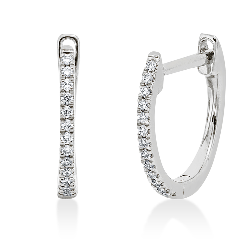 Creolen 18 kt WG, 26 Brill. 0,06 ct, TW-si