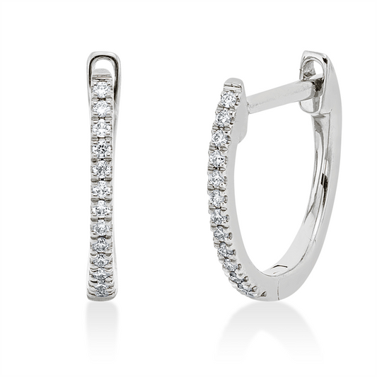 Creolen 18 kt WG, 26 Brill. 0,06 ct, TW-si