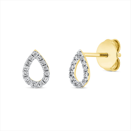 Ohrstecker 18 kt GG, Fassung rhodiniert, 28 Brill. 0,14 ct, TW-si