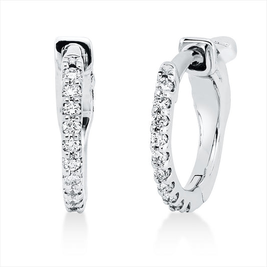 Creolen 18 kt WG, 20 Brill. 0,10 ct, TW-si