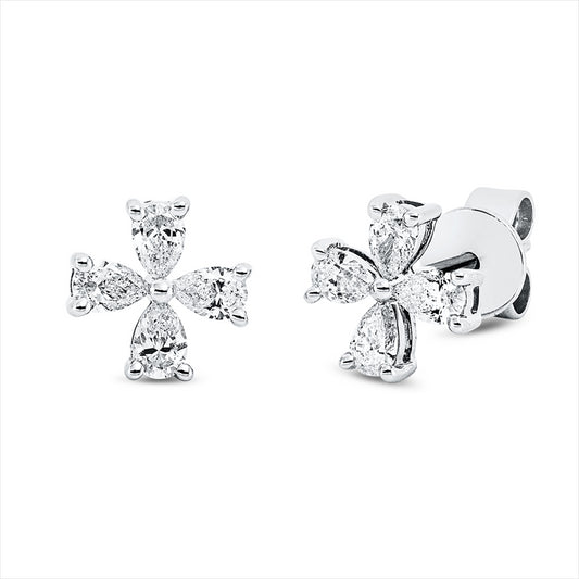 Ohrstecker 18 kt WG, 8 Tropfen 0,38 ct, TW-si