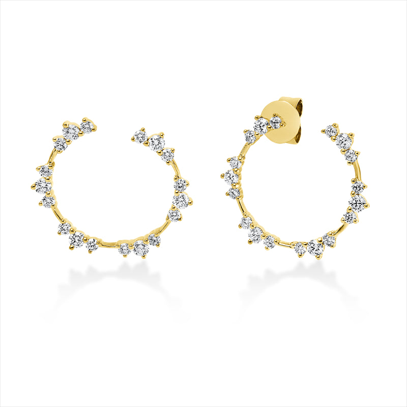 Ohrstecker 18 kt GG, 12 Brill. 0,51 ct, TW-si, 24 Brill. 0,52 ct, TW-si
