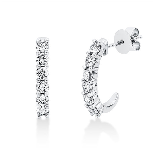 Ohrstecker 18 kt WG, 12 Brill. 0,77 ct, TW-si