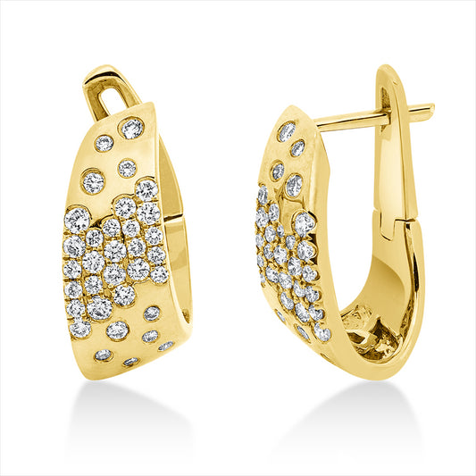 Creolen 18 kt GG, 66 Brill. 0,48 ct, TW-si