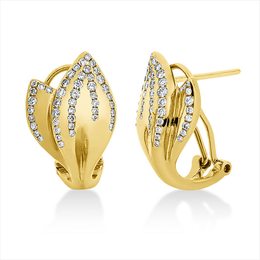 Creolen 18 kt GG, 92 Brill. 0,51 ct, TW-si