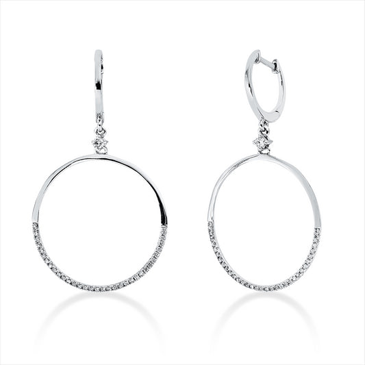 Ohrschmuck 14 kt WG, 2 Brill. 0,05 ct, TW-si, 66 Dia. 0,19 ct, W-si