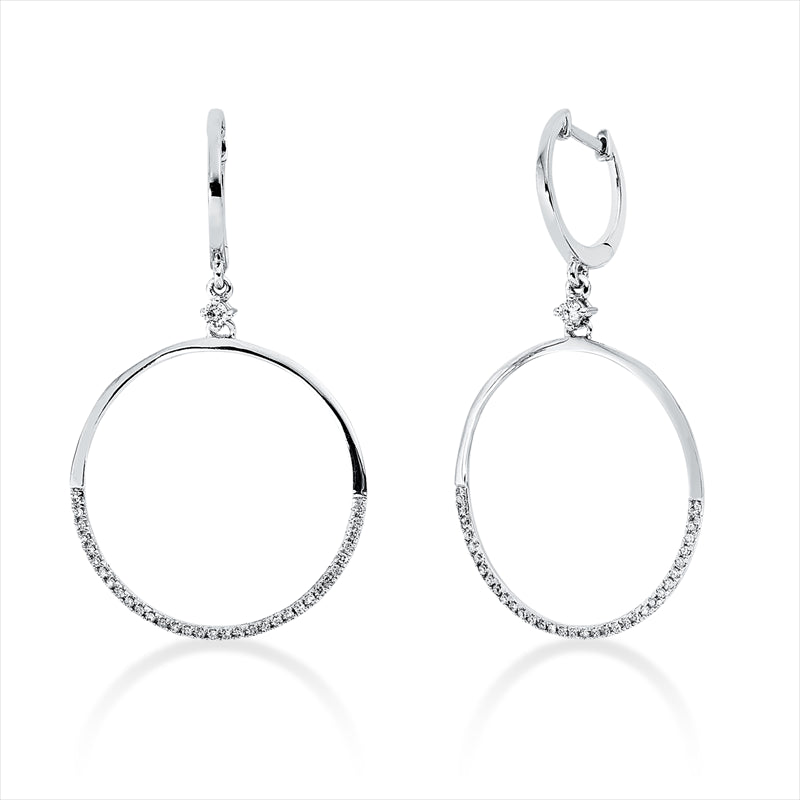 Ohrschmuck 14 kt WG, 2 Brill. 0,05 ct, TW-si, 66 Dia. 0,19 ct, W-si