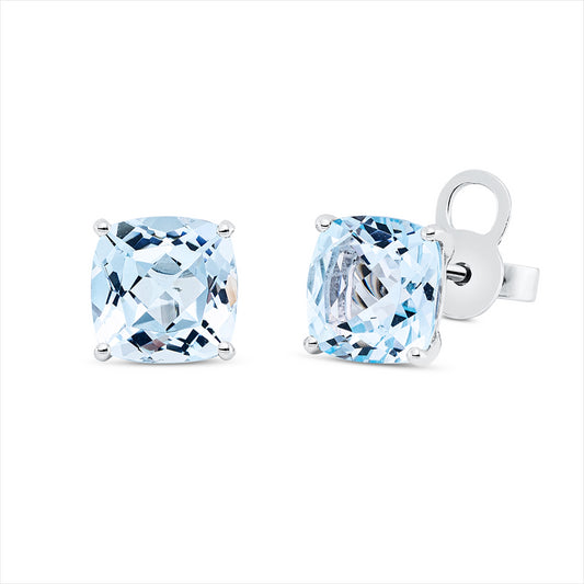 Ohrstecker 18 kt WG, Sicherheitsverschluss, 2 Topase 4,20 ct sky blue