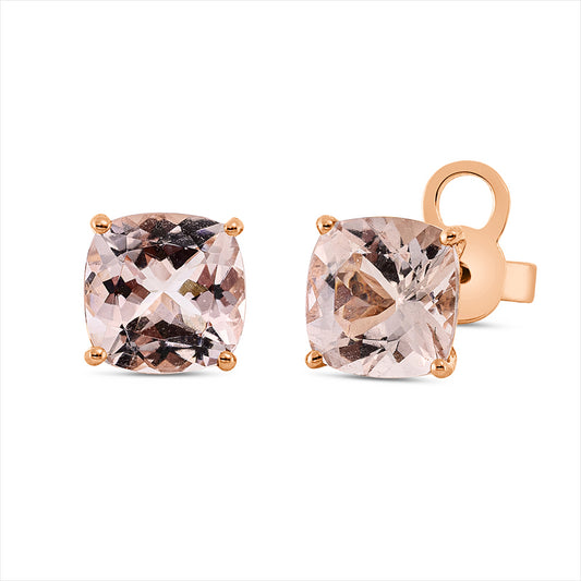 Ohrstecker 18 kt RG, Sicherheitsverschluss, 2 Morganit 2,70 ct rosa