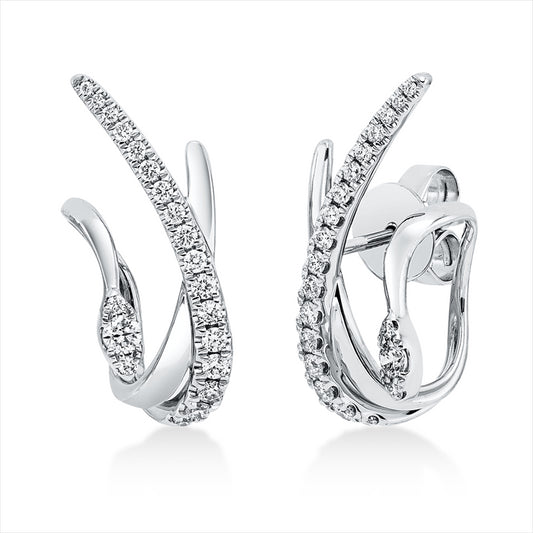 Ohrstecker 18 kt WG, 18 Brill. 0,22 ct, TW-si, 2 Brill. 0,09 ct, TW-si, 20 Brill. 0,11 ct, TW-si