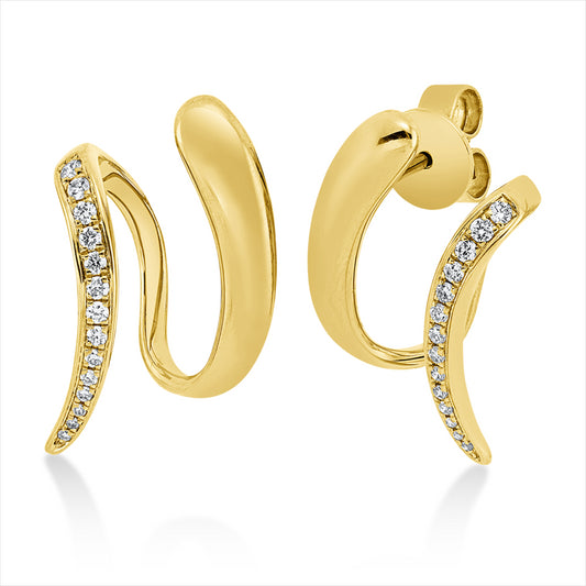 Ohrstecker 18 kt GG, 6 Brill. 0,05 ct, TW-si, 22 Brill. 0,12 ct, TW-si