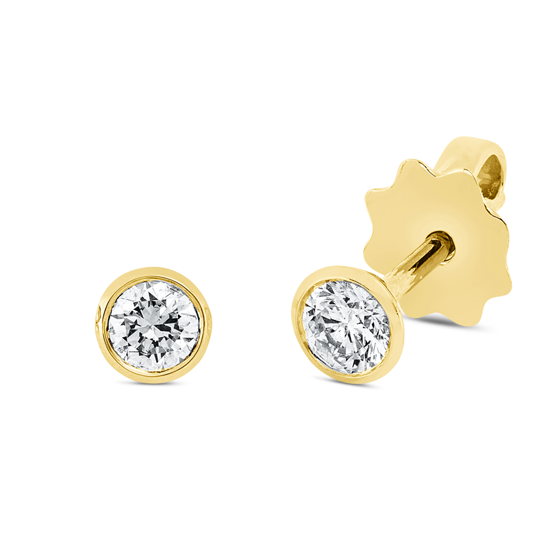 Ohrstecker 18 kt GG, 2 Brill. 0,32 ct, TW-si