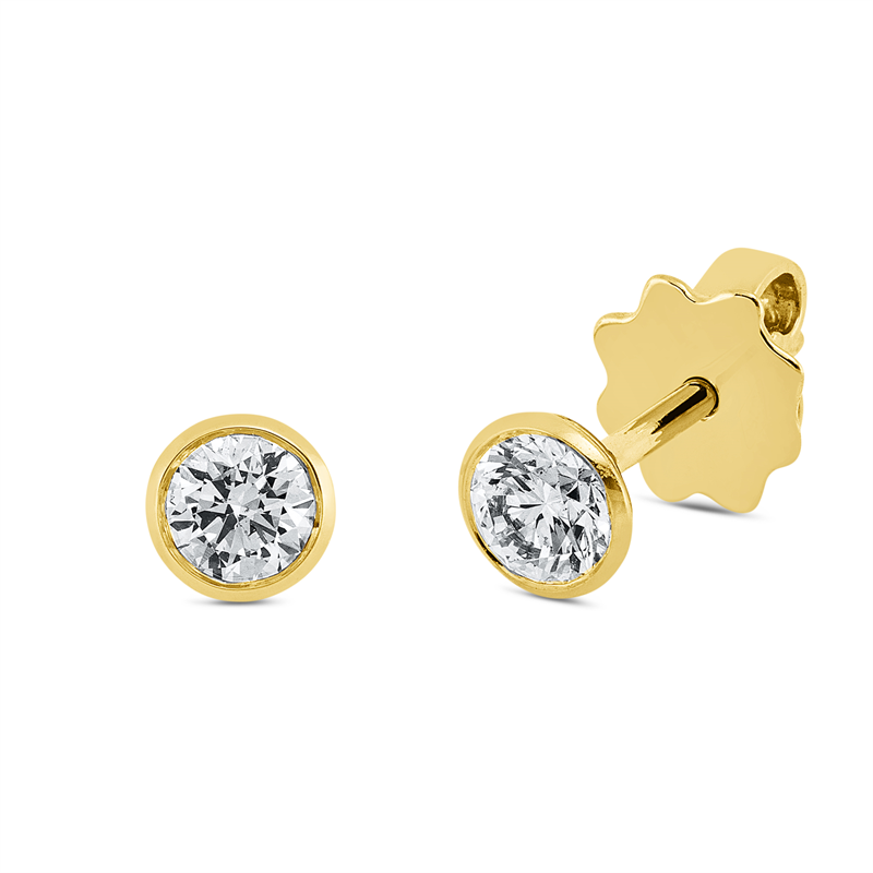 Ohrstecker 18 kt GG, 2 Brill. 0,50 ct, TW-si