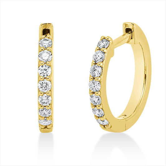 Creolen 18 kt GG, 14 Brill. 0,24 ct, TW-si