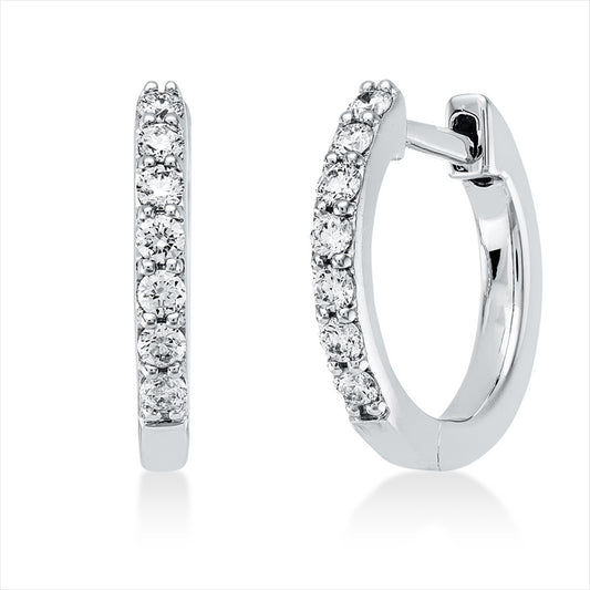 Creolen 18 kt WG, 14 Brill. 0,24 ct, TW-si