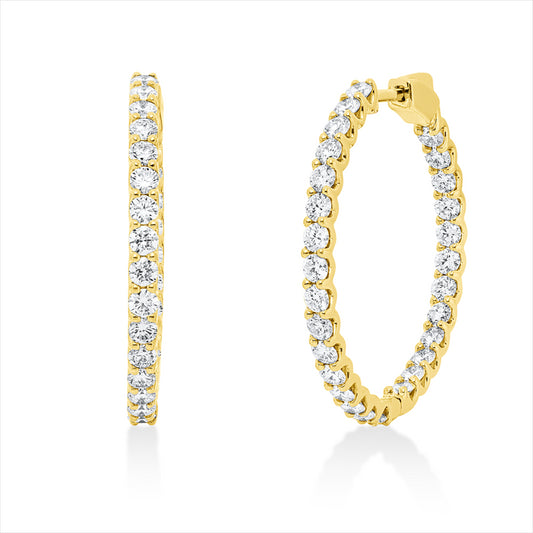 Creolen 18 kt GG, 56 Brill. 3,17 ct, TW-si