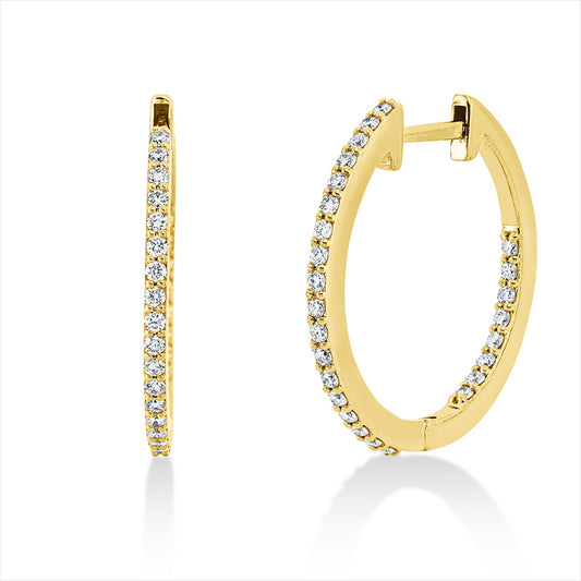 Creolen 18 kt GG, 52 Brill. 0,39 ct, TW-si