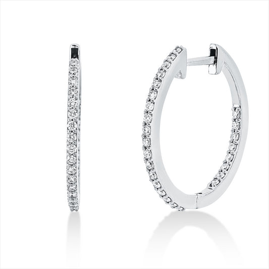 Creolen 18 kt WG, 52 Brill. 0,39 ct, TW-si