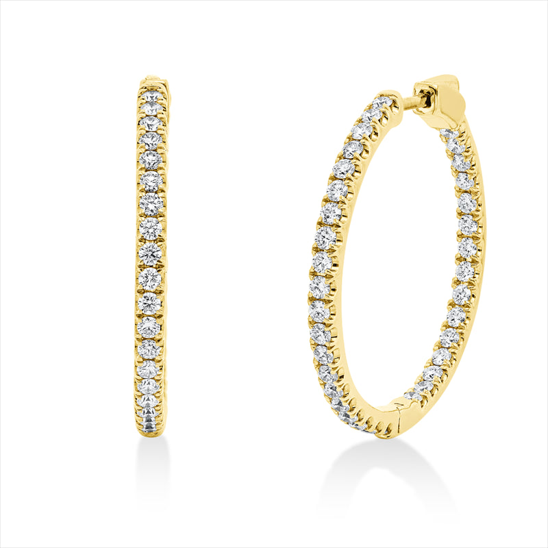 Creolen 18 kt GG, 70 Brill. 1,69 ct, TW-si