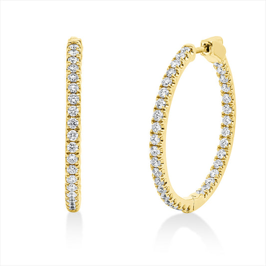 Creolen 18 kt GG, 70 Brill. 1,69 ct, TW-si