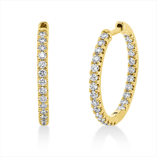 Creolen 18 kt GG, 52 Brill. 0,73 ct, TW-si