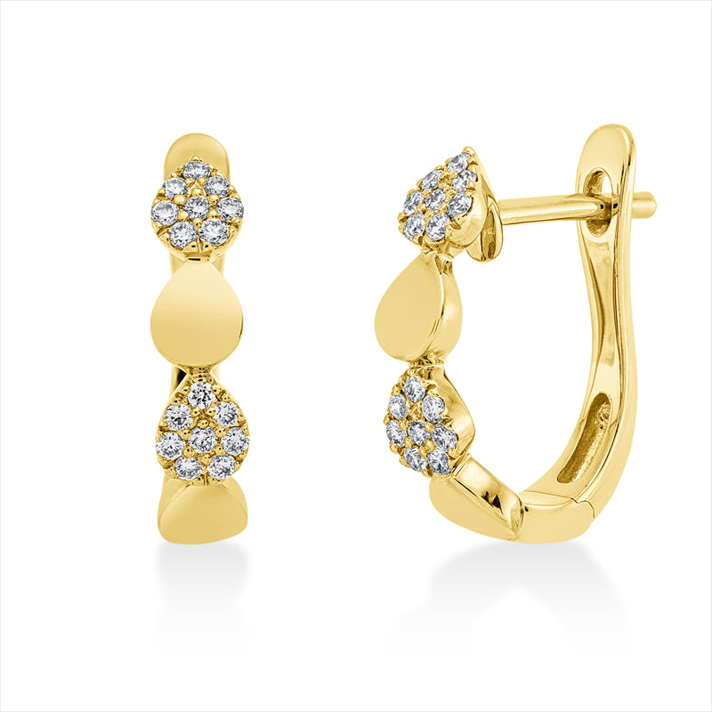 Creolen 18 kt GG, 32 Brill. 0,13 ct, TW-si